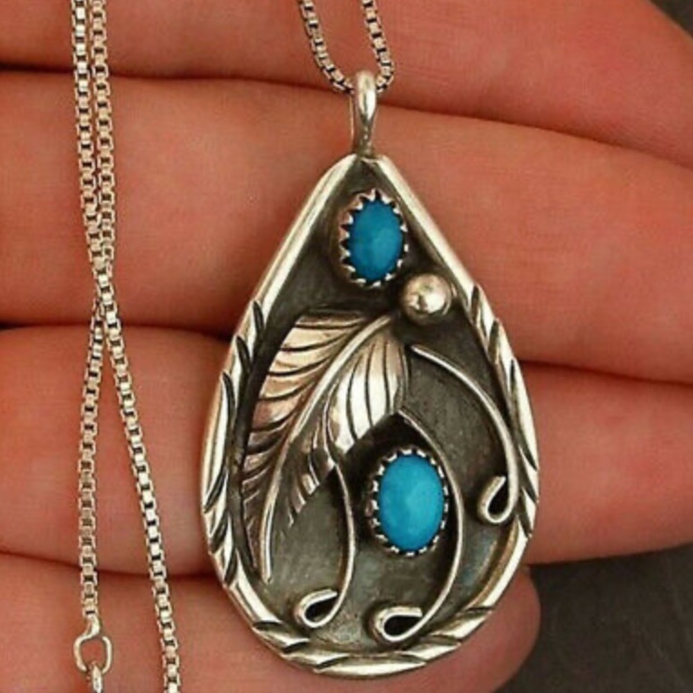 New Sterling silver boho necklace